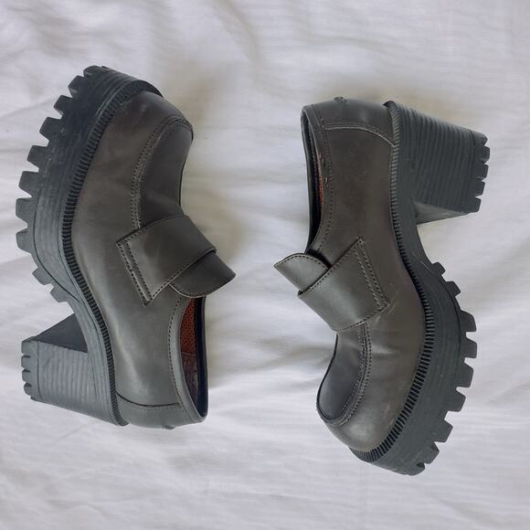 Vintage Lower East Side Brown Chunky Platform Loafers – Size 5.5 – Faux Leather - Picture 3 of 11